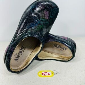 Alegria Multicolor Snakeskin Pattern Mules size 37-6